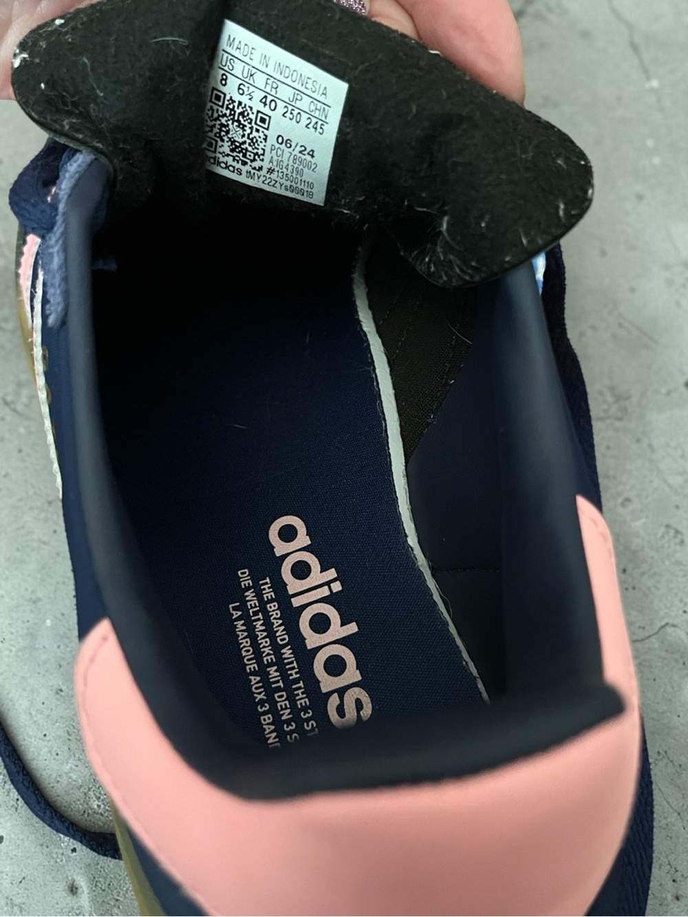 Adidas Gazelle Bold Platform Sneakers Navy Pink Gum Women’s Size 8 - Picture 9 of 9